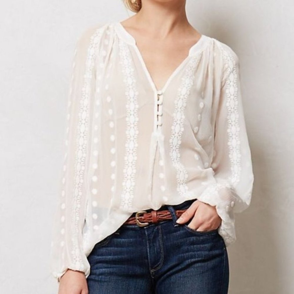 Anthropologie Neve Peasant Top - SMALL
